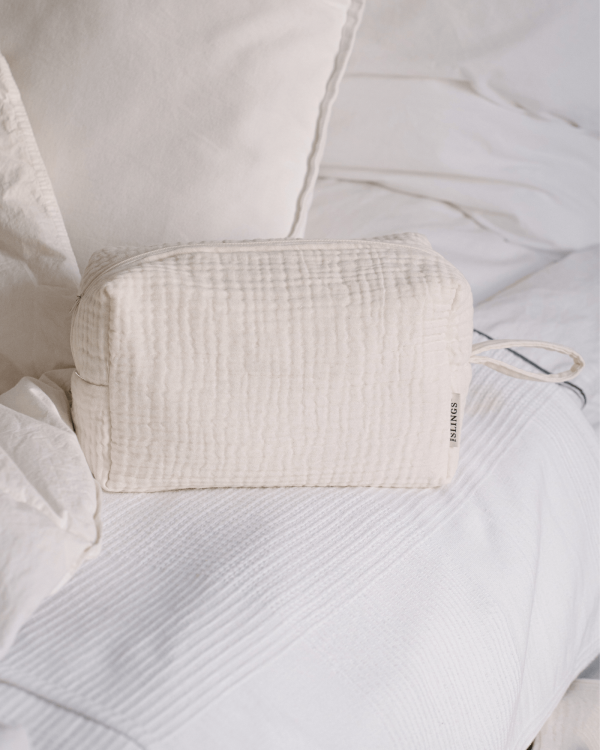 Duża Muślinowa Kosmetyczka Cloud Ecru