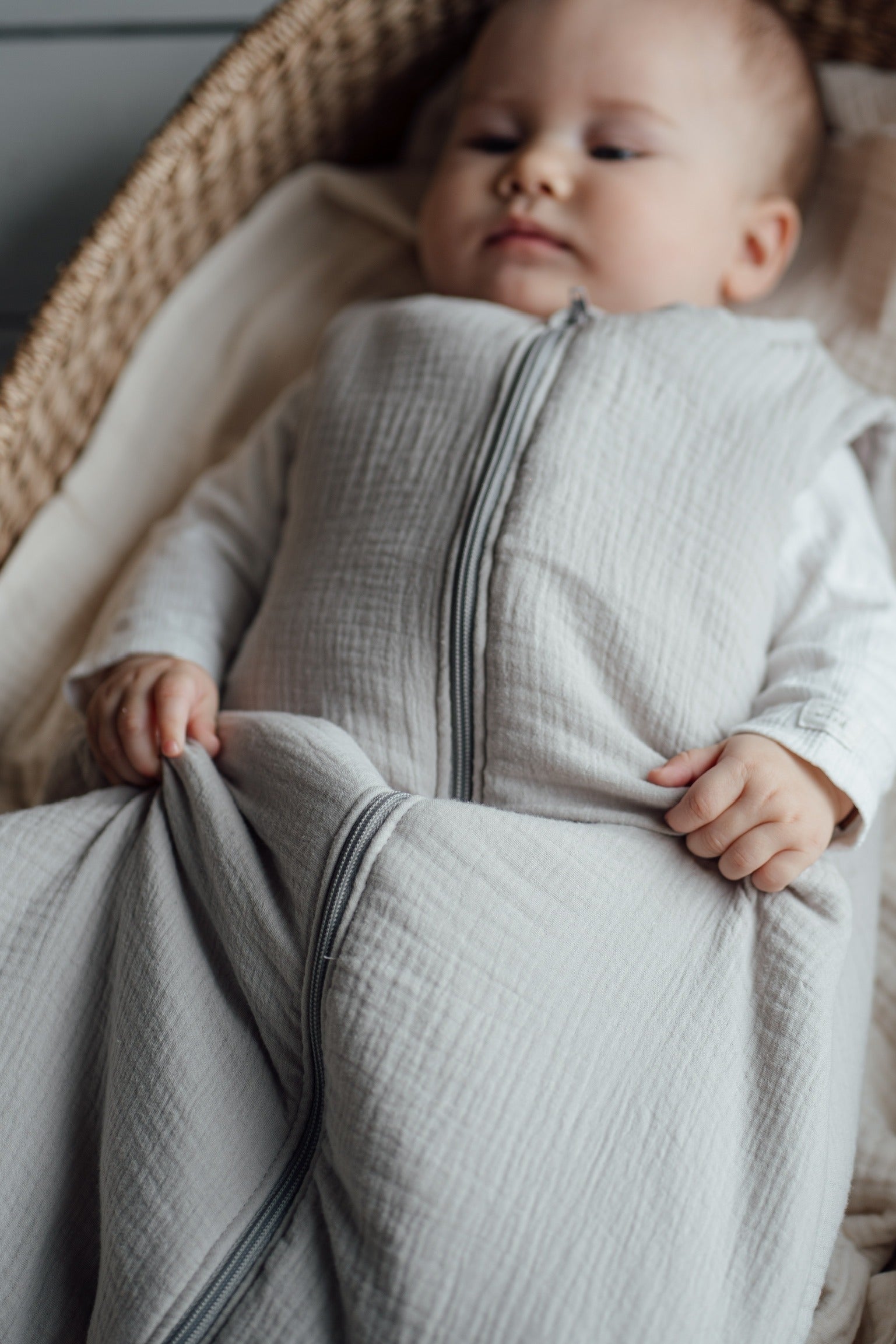 Muślinowy śpiworek - Light Grey