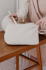 Duża Muślinowa Kosmetyczka Cloud Ecru