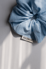 Lniana gumka scrunchie - Ocean