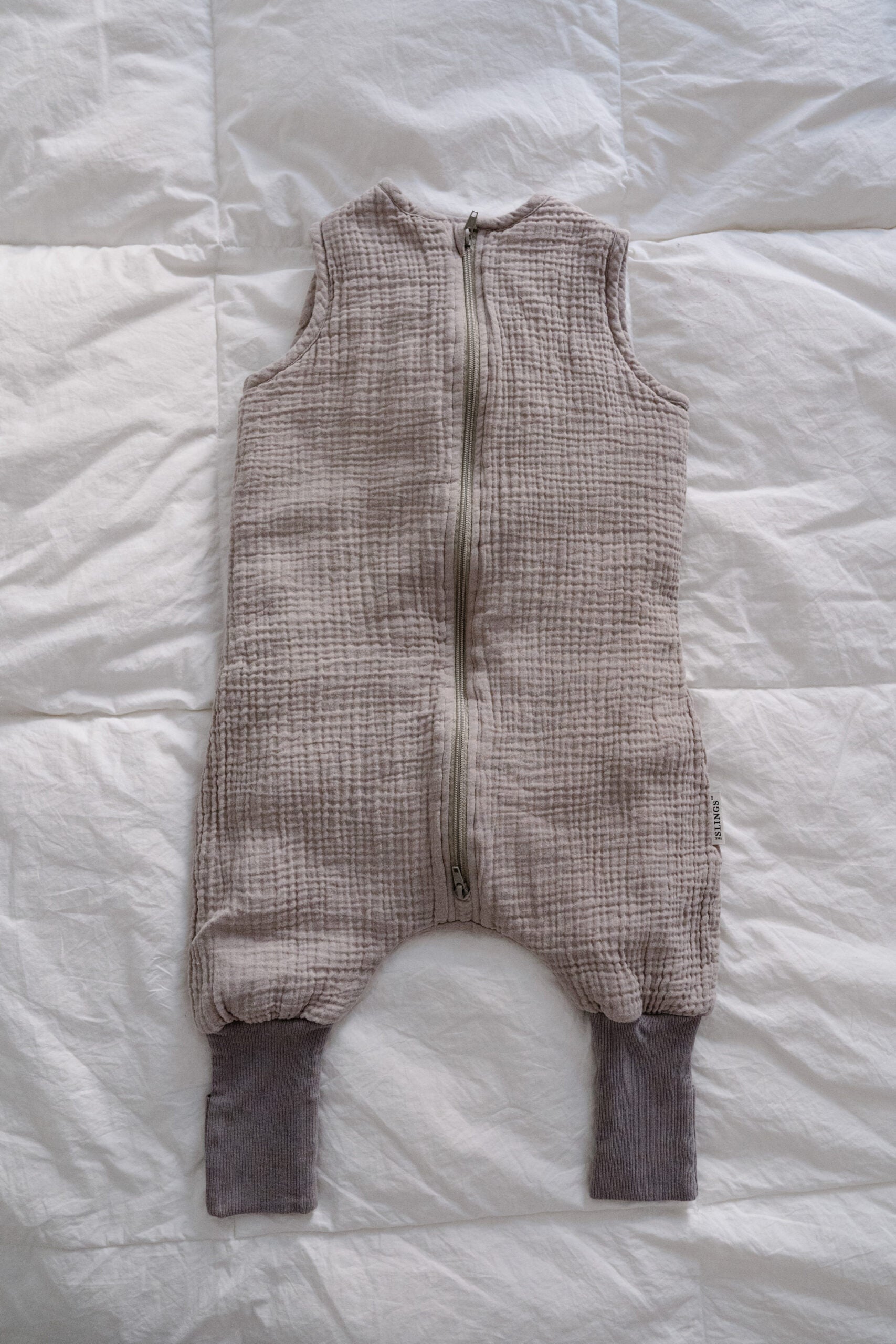Muślinowy śpiworek z nogawkami - Dark Beige