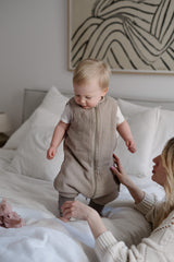 Muślinowy śpiworek z nogawkami - Dark Beige