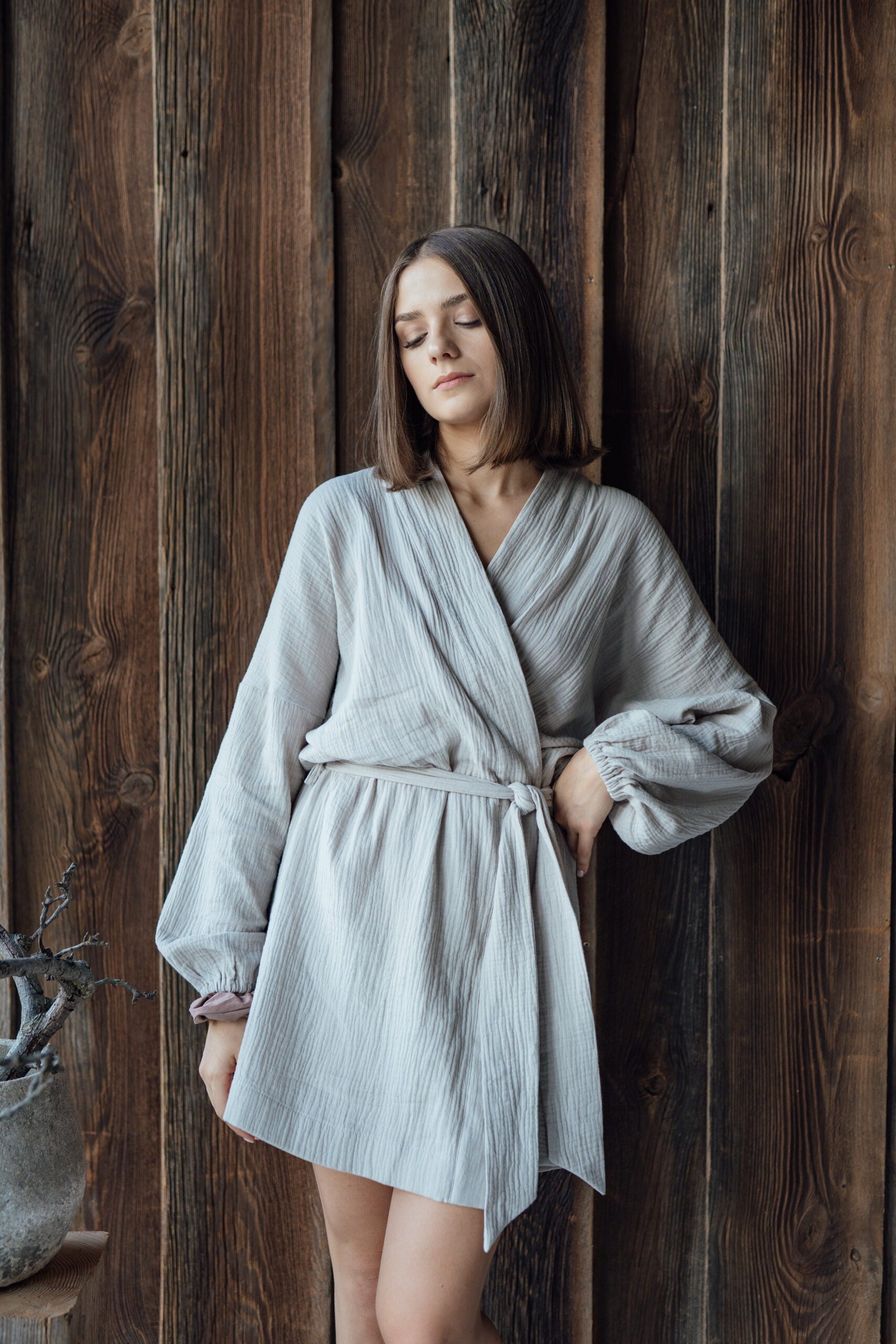 Kimono muślinowe Light Grey