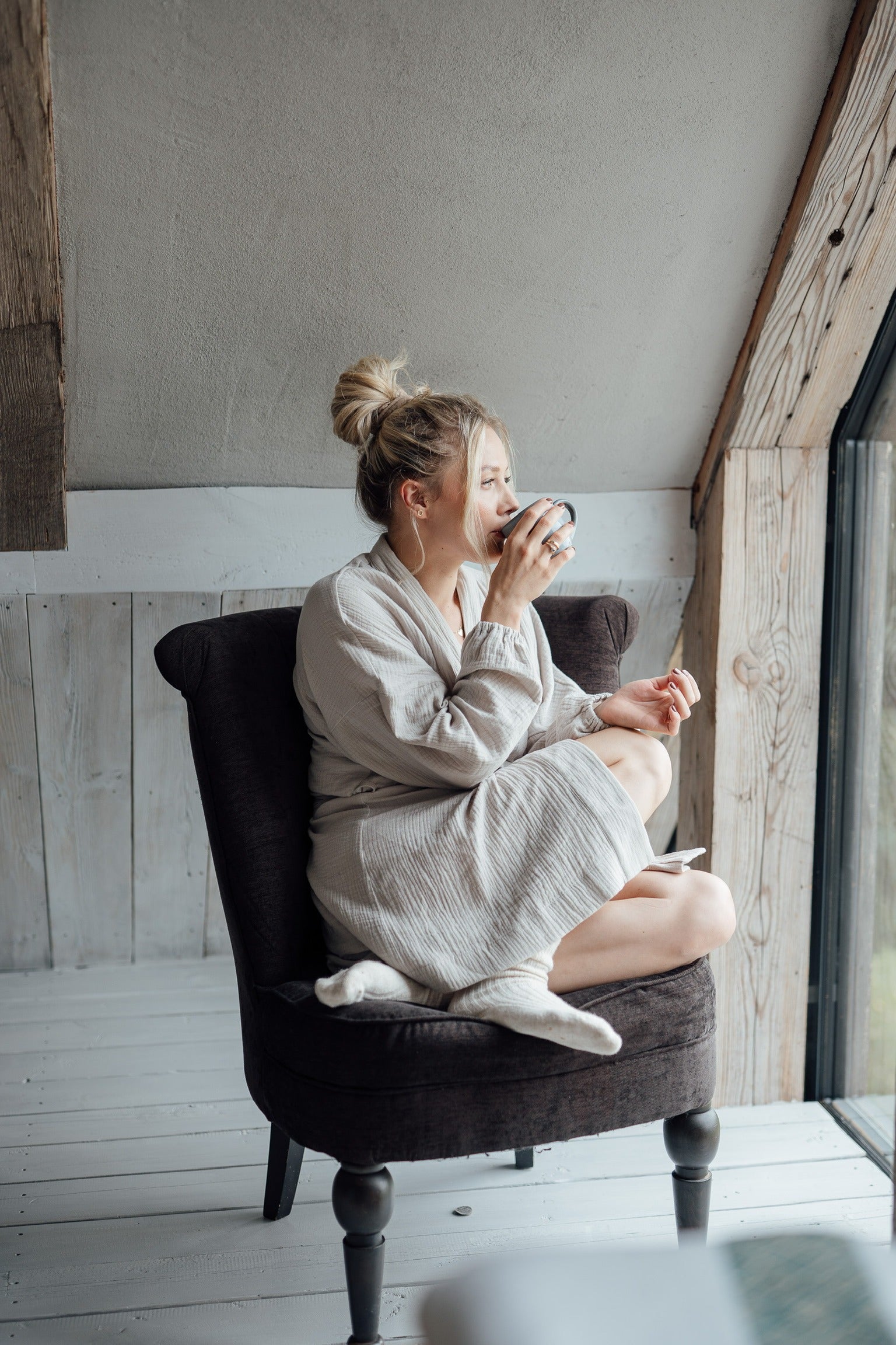 Kimono muślinowe Light Grey