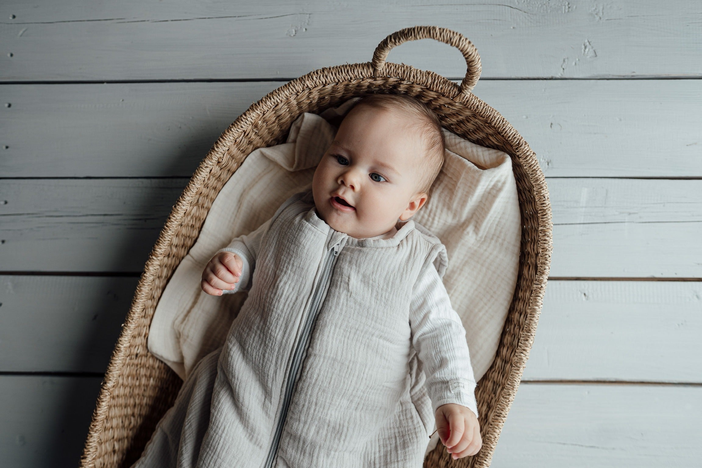 Muślinowy śpiworek - Light Grey