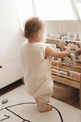 Muślinowy śpiworek z nogawkami - Ecru