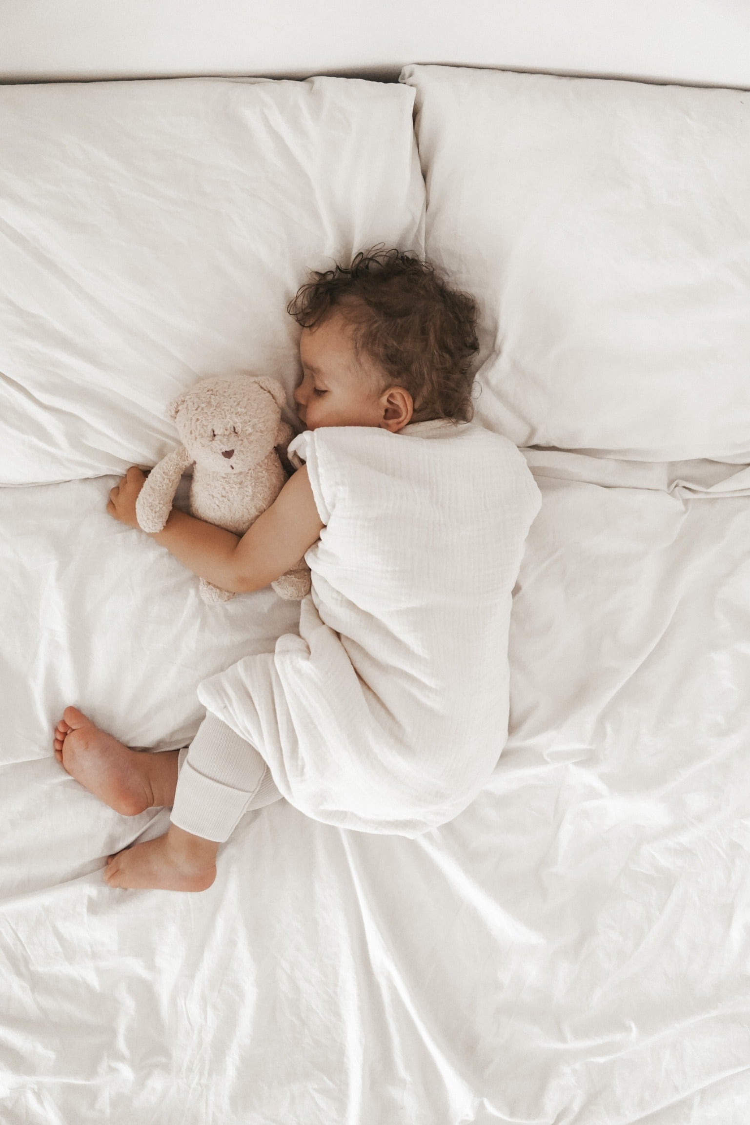 Muślinowy śpiworek z nogawkami - Ecru