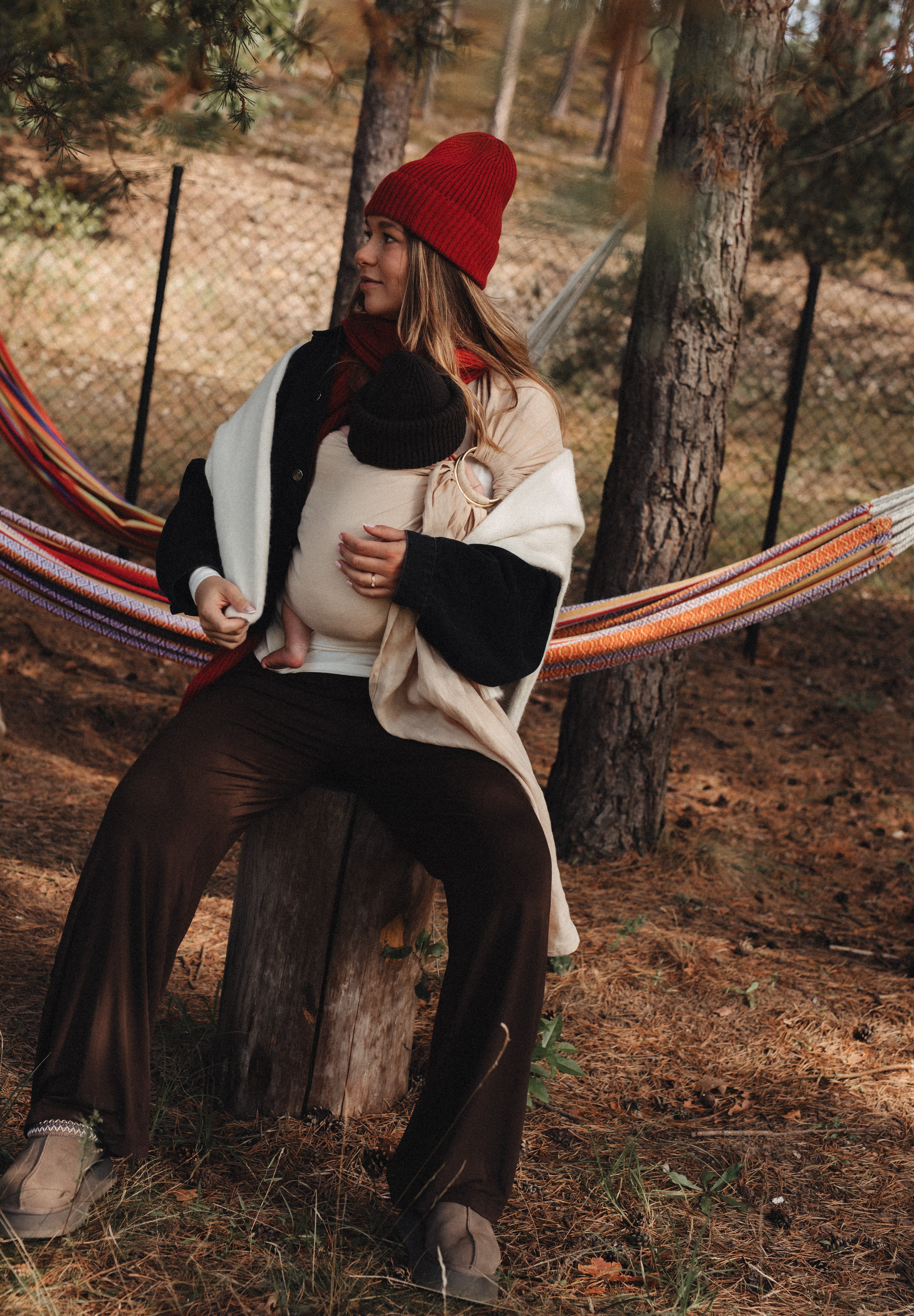 Tilia - czapka z wełny merino Red