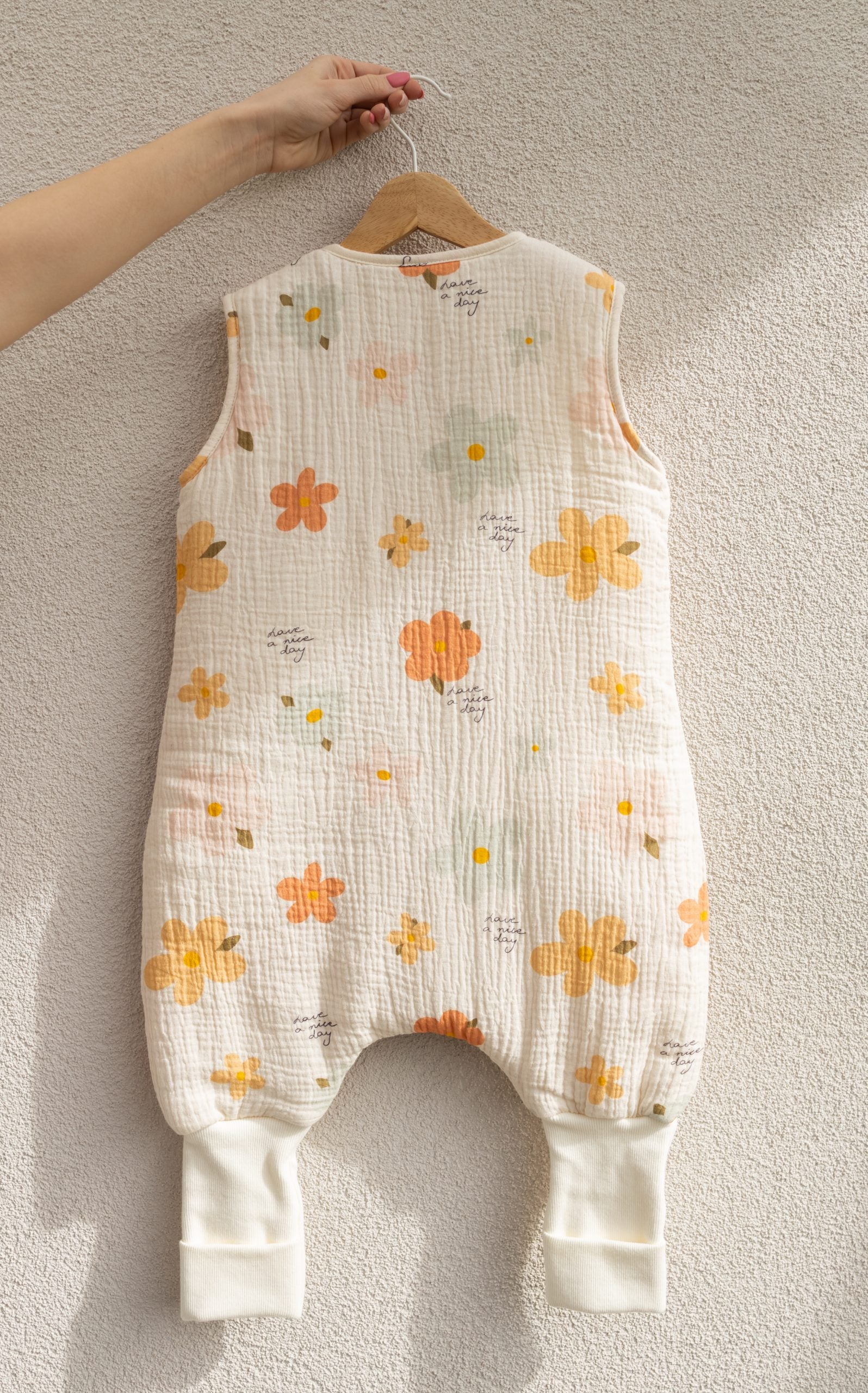 Muślinowy śpiworek z nogawkami - Flowers