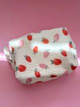Duża Muślinowa Kosmetyczka Strawberry