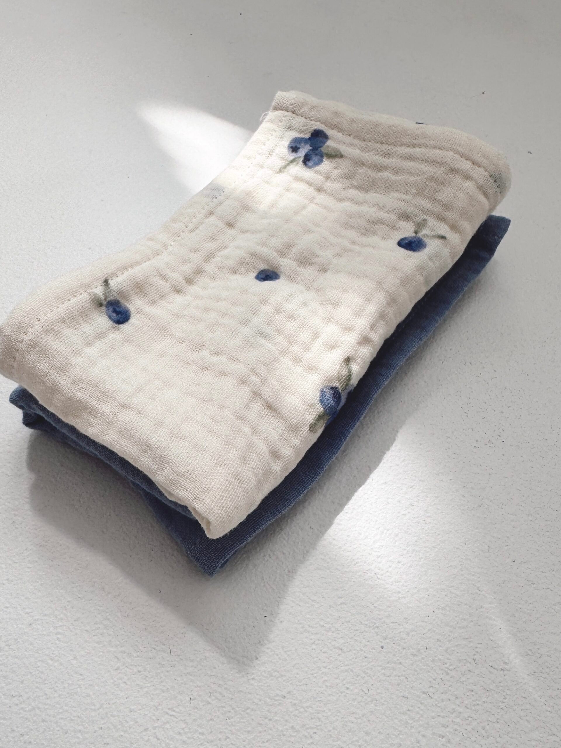Mini Blueberry & Ocean - zestaw małych pieluszek muślinowych