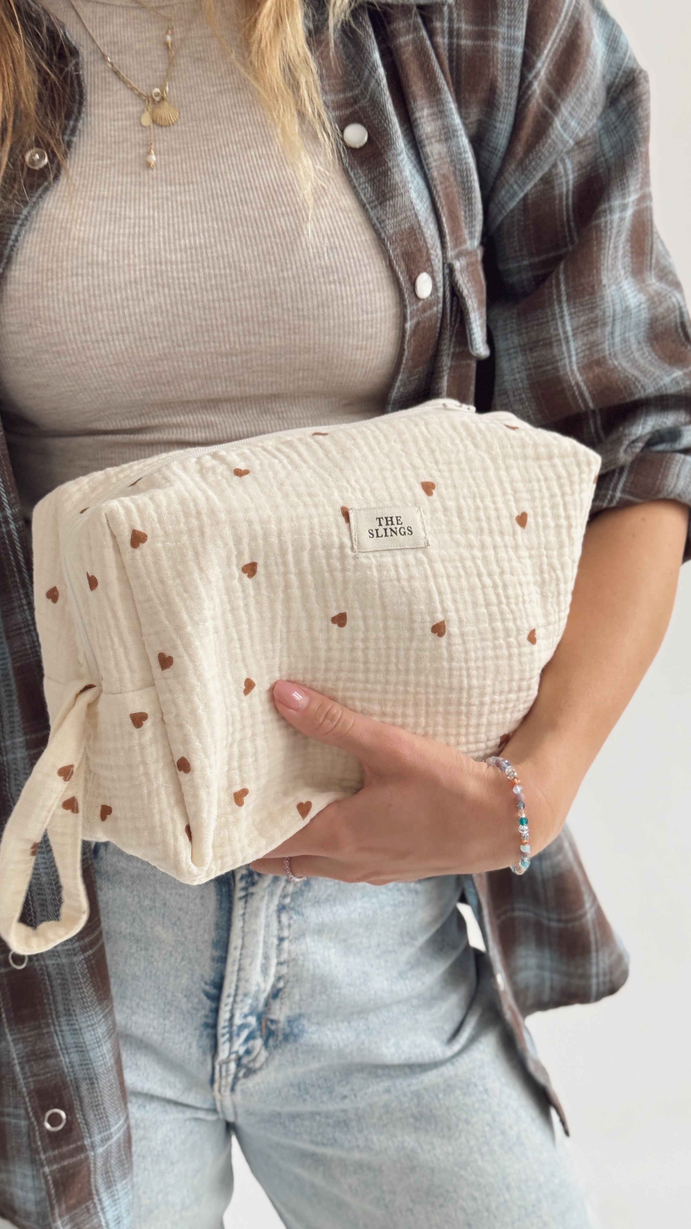 Duża Muślinowa Kosmetyczka Sweetheart