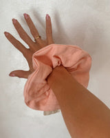 Lniana gumka scrunchie - Peach