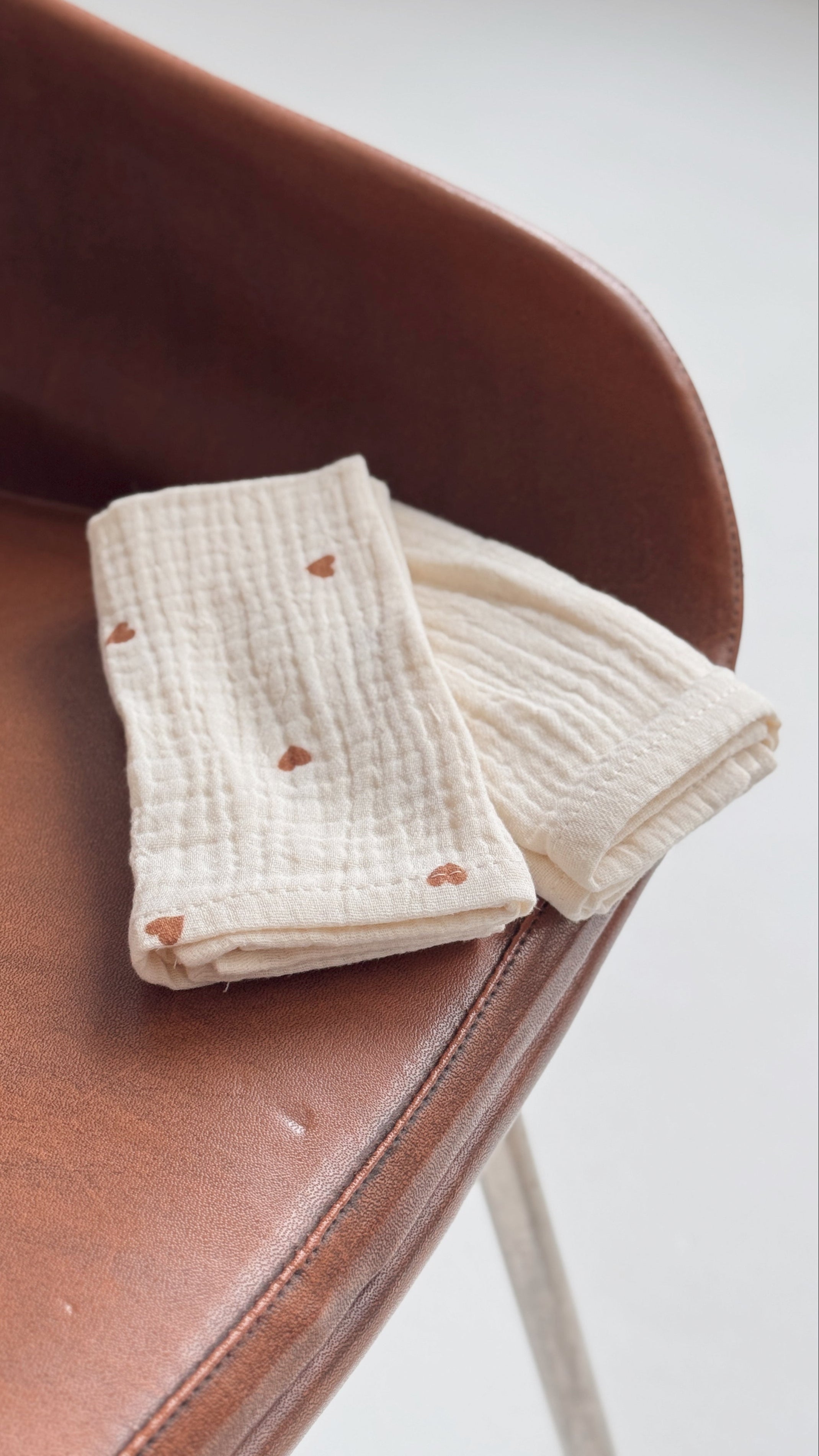 Mini Sweetheart & Ecru - zestaw małych pieluszek muślinowych