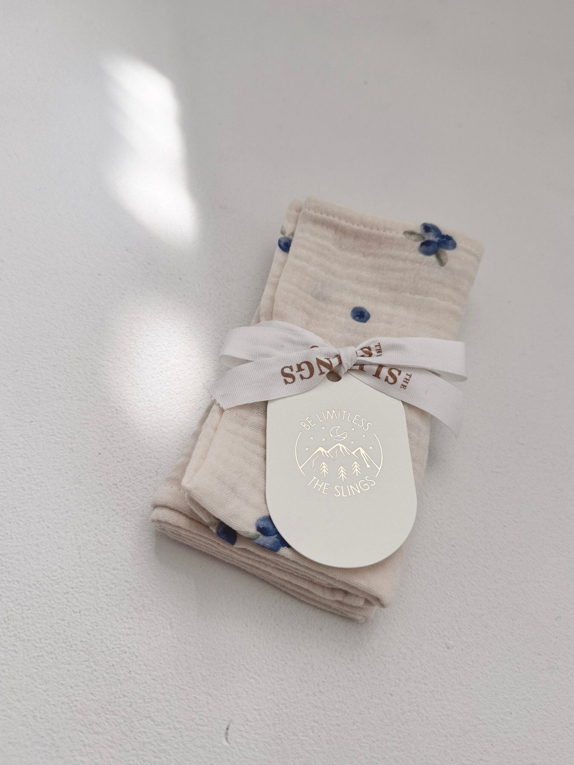 Mini Blueberry & Ecru - zestaw małych pieluszek muślinowych