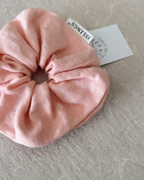 Lniana gumka scrunchie - Peach