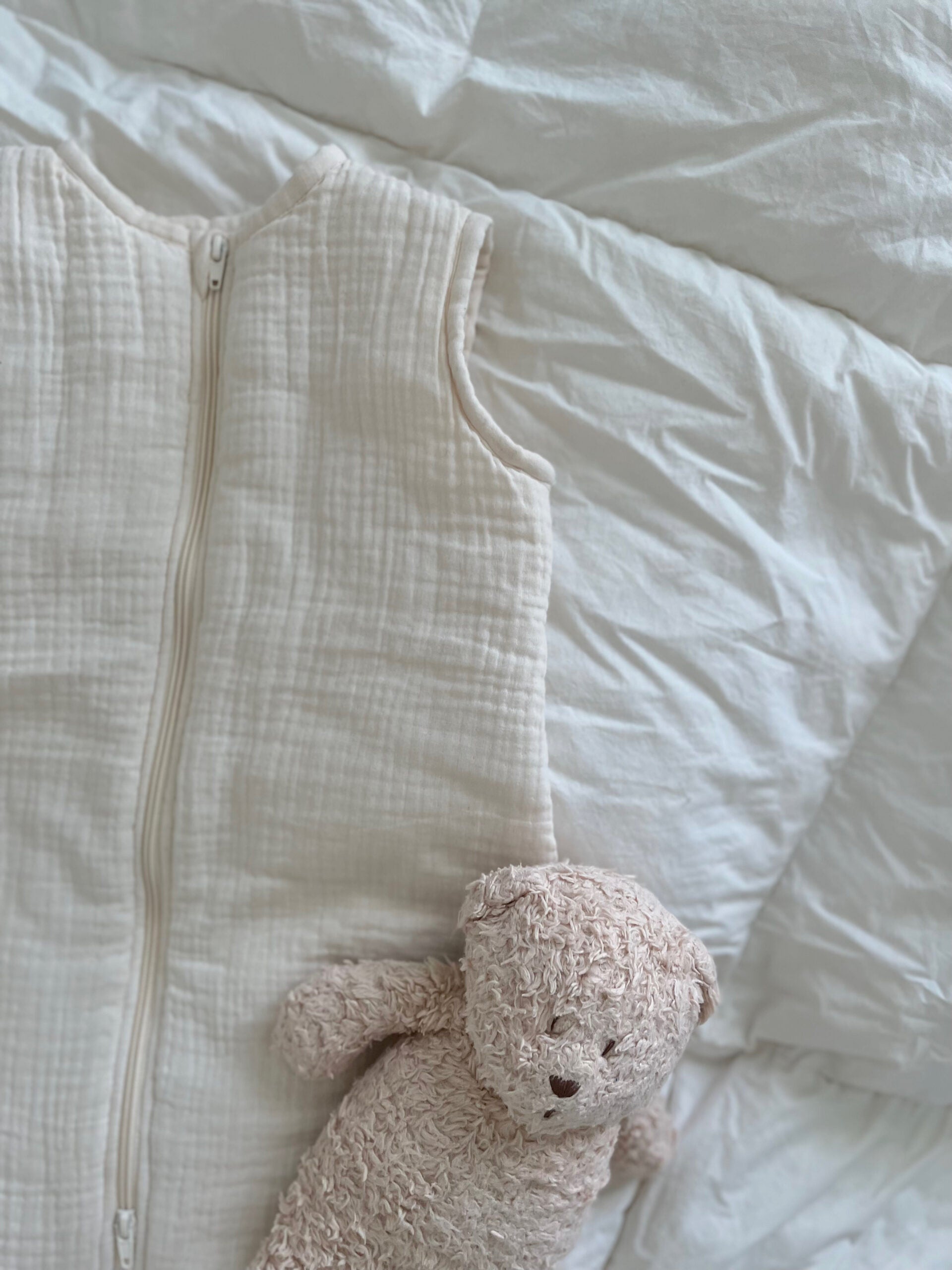 Muślinowy śpiworek z nogawkami - Ecru