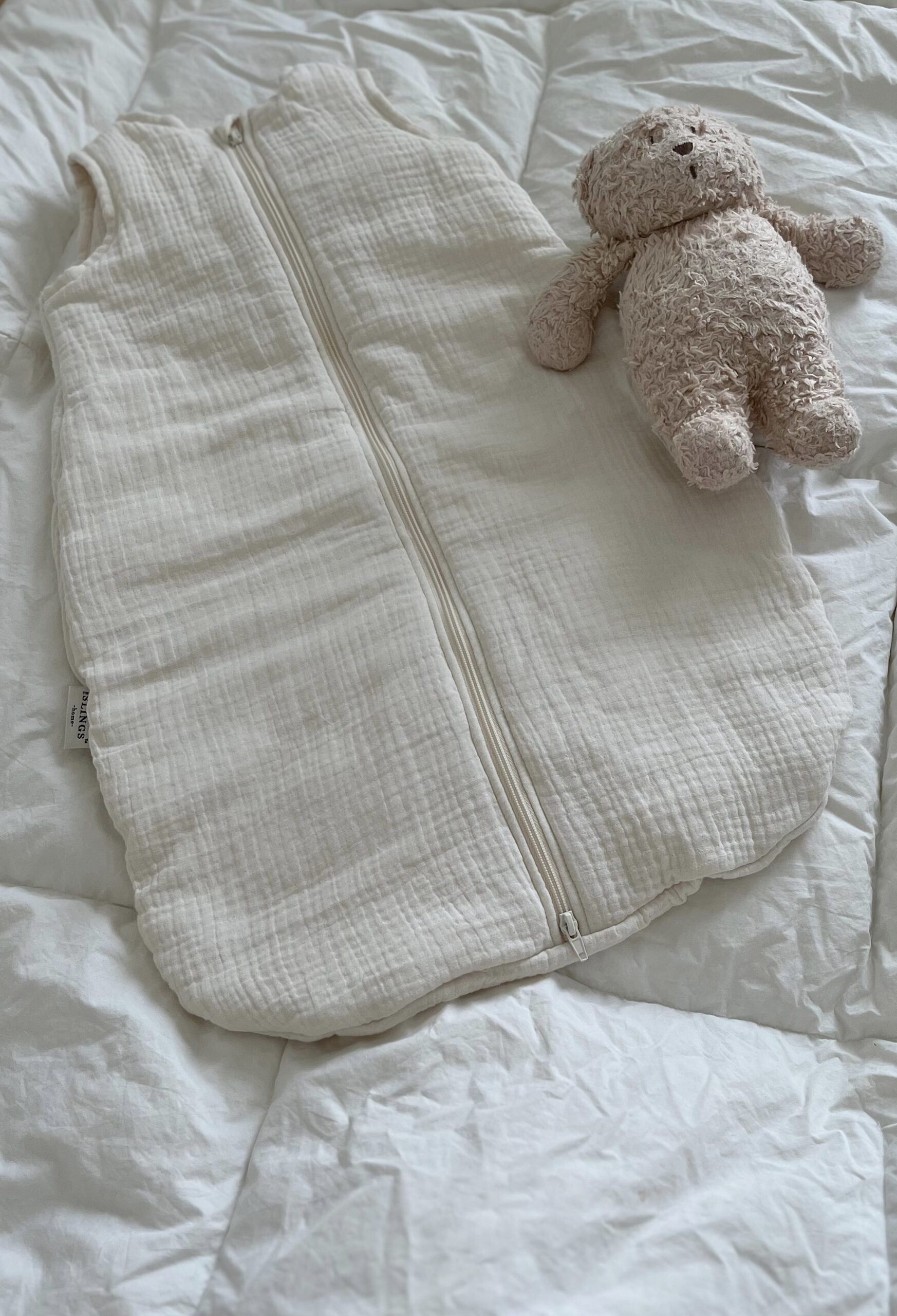 Muślinowy śpiworek - Ecru