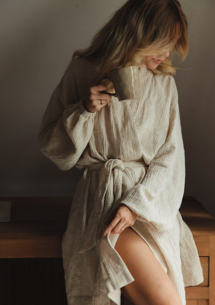 Kimono muślinowe Oatmeal