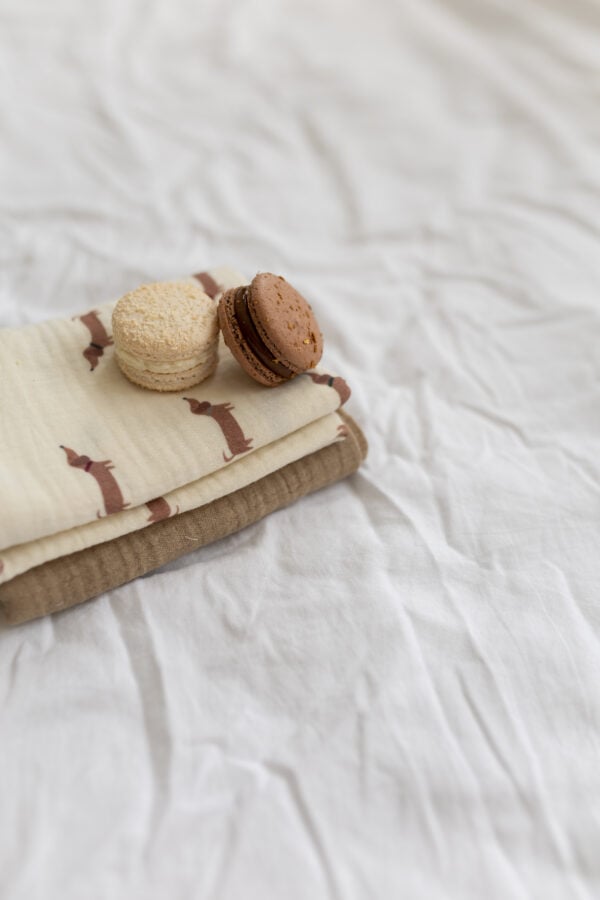 Mini Moffin & Taupe - zestaw małych pieluszek muślinowych