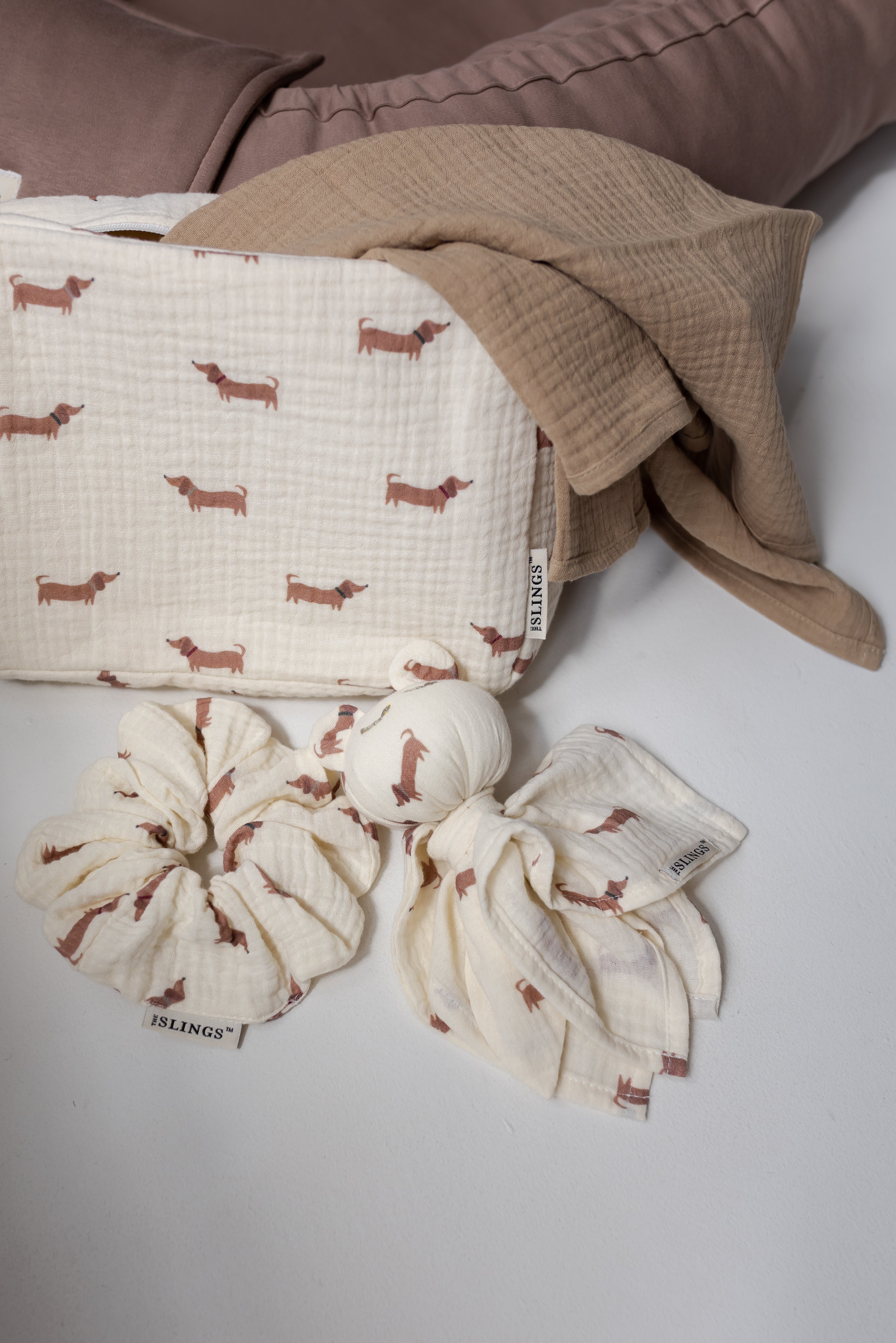 Midi Moffin & Taupe - zestaw midi pieluszek muślinowych