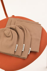 Bawełniana czapka & komin – Taupe