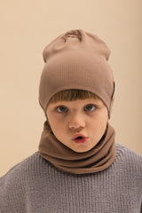 Bawełniana czapka & komin – Taupe