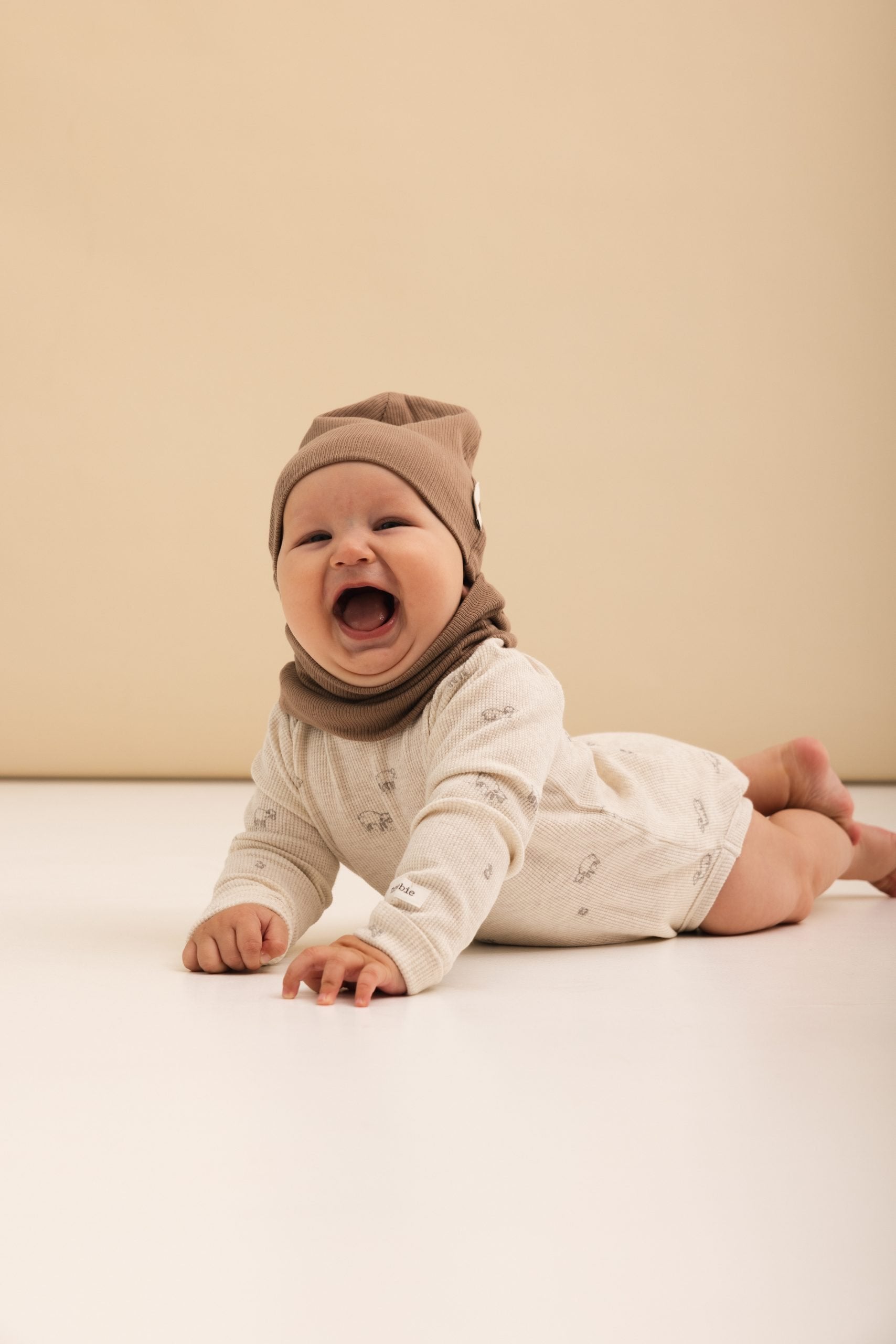 Bawełniana czapka & komin – Taupe