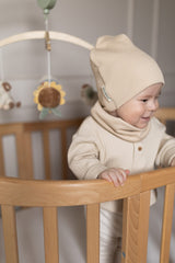 Bawełniana czapka & komin - Biscuit