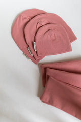Bawełniana czapka & komin – Blush