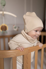 Bawełniana czapka & komin - Biscuit