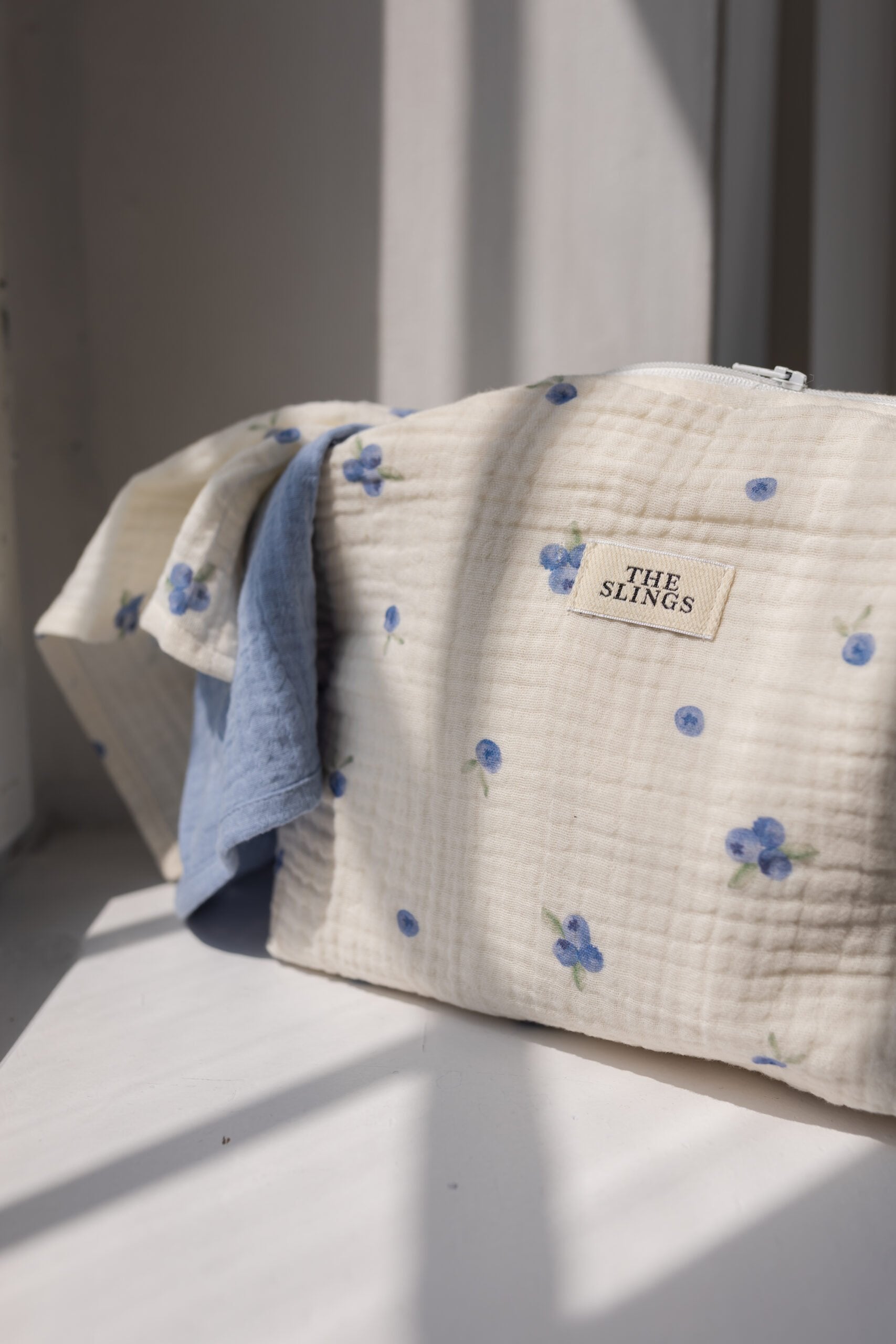 Mini Blueberry & Ocean - zestaw małych pieluszek muślinowych