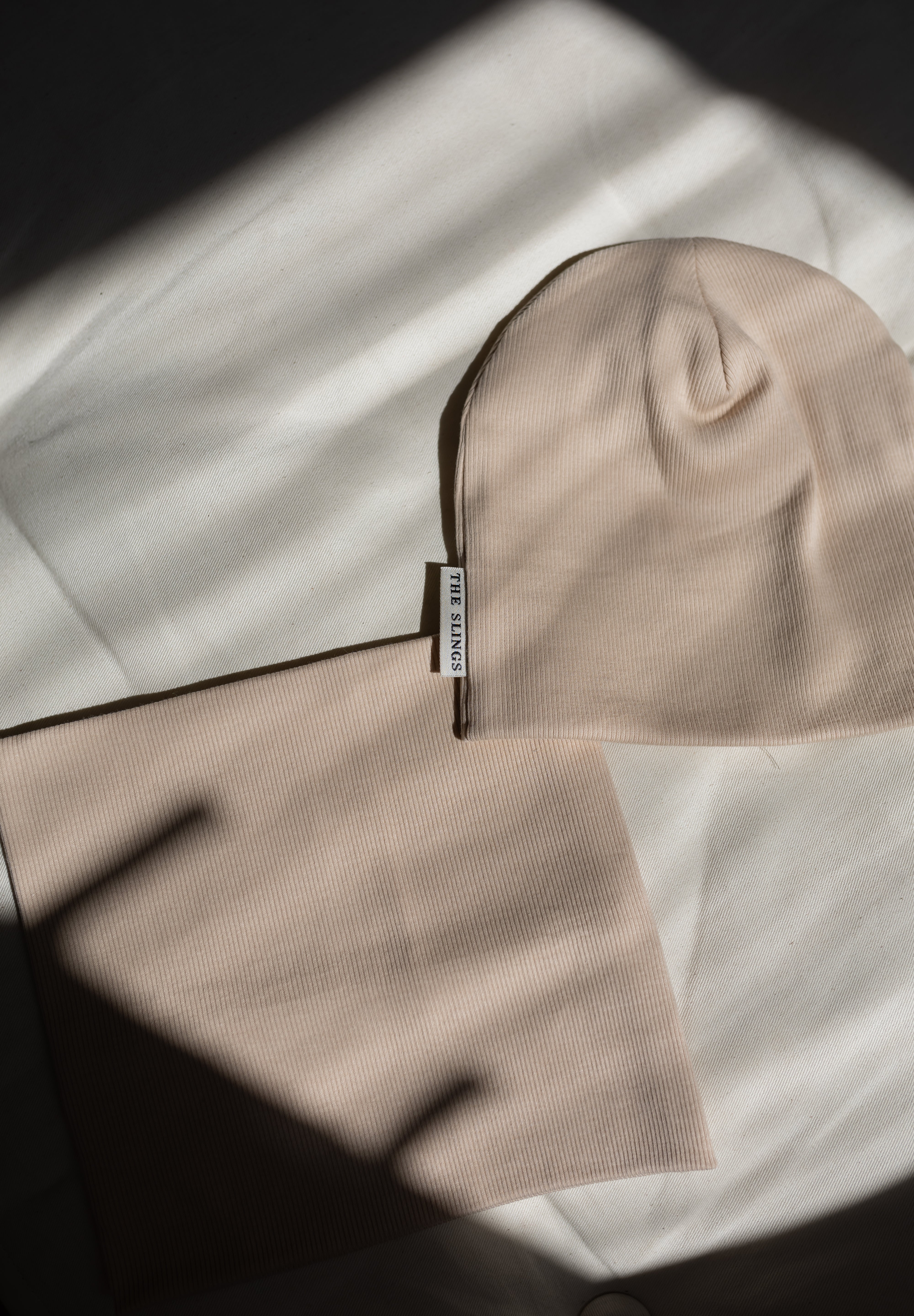 Bawełniana czapka & komin - Biscuit