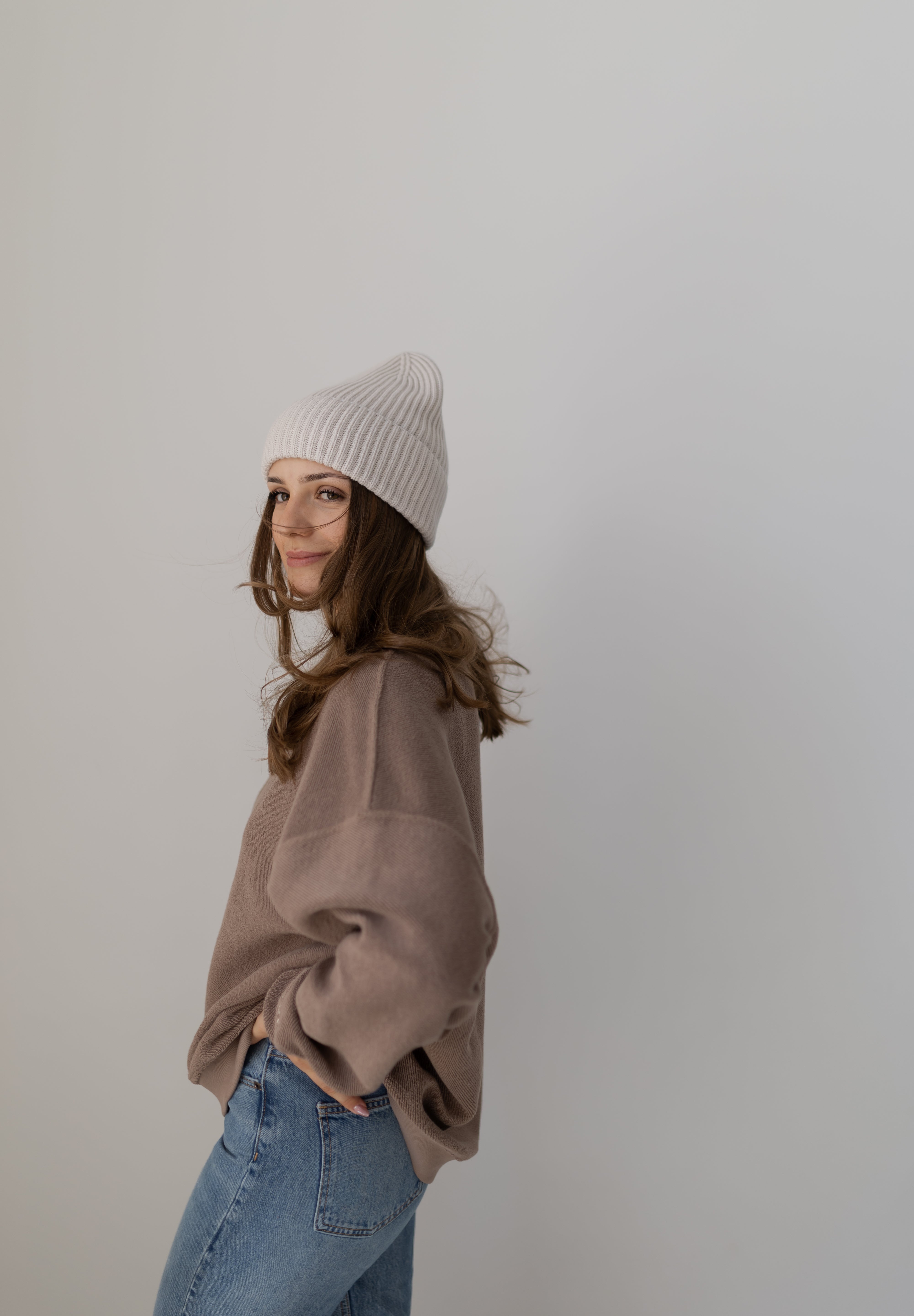 Tilia - czapka z wełny merino Cream