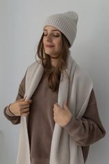 Szal Salvia z wełny merino Cream