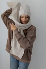 Szal Salvia z wełny merino Cream