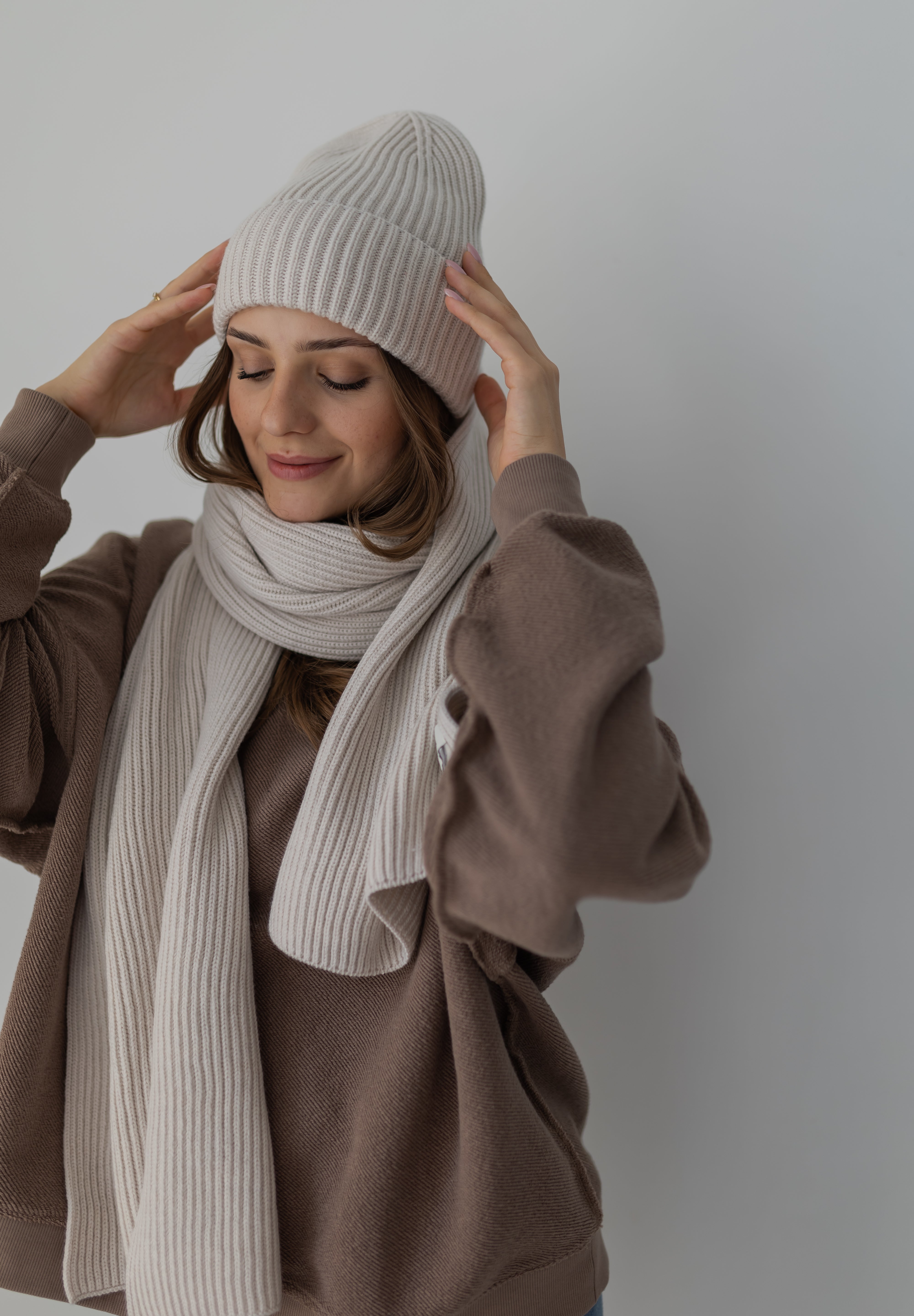 Tilia - czapka z wełny merino Cream