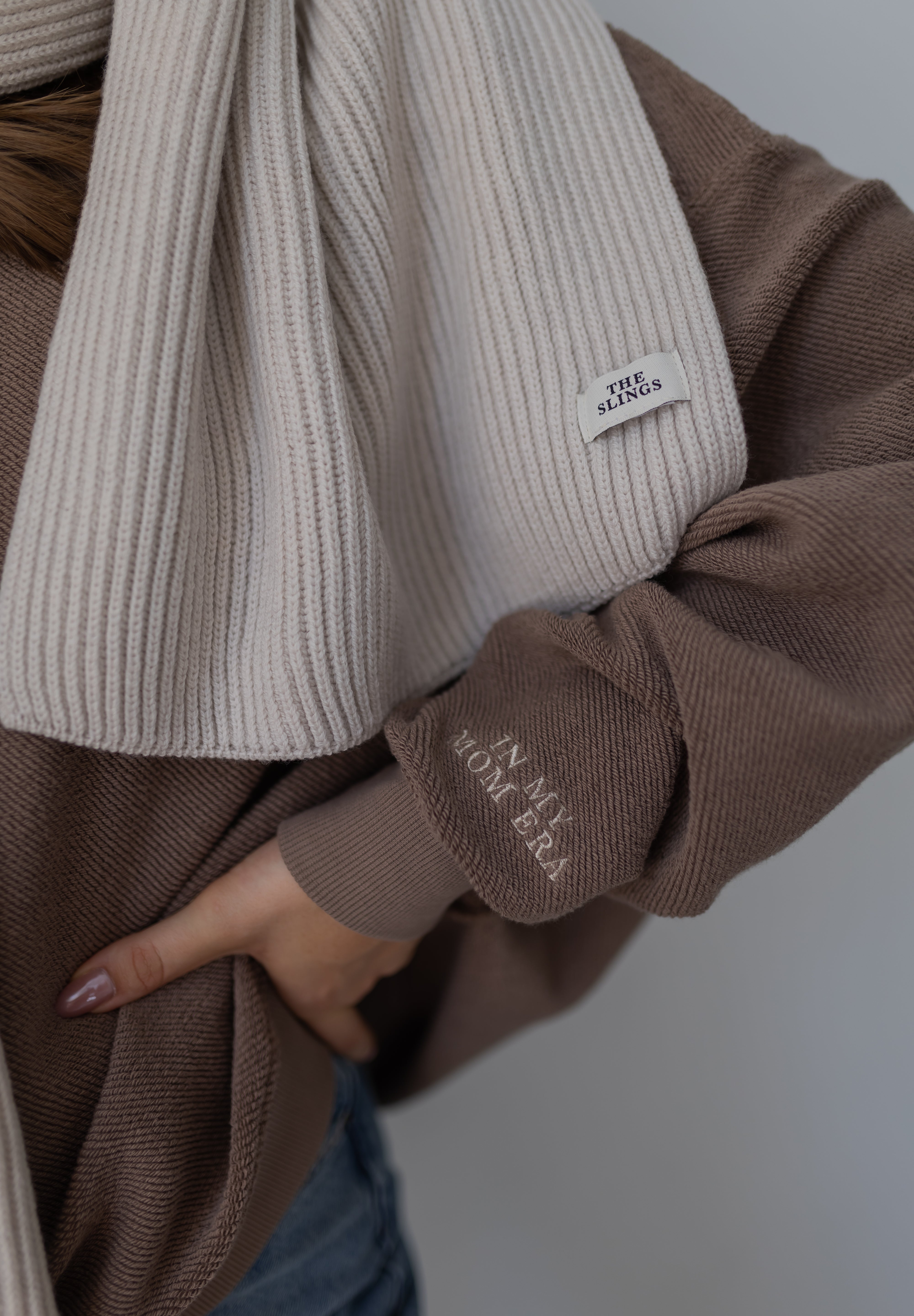 Szal Salvia z wełny merino Cream