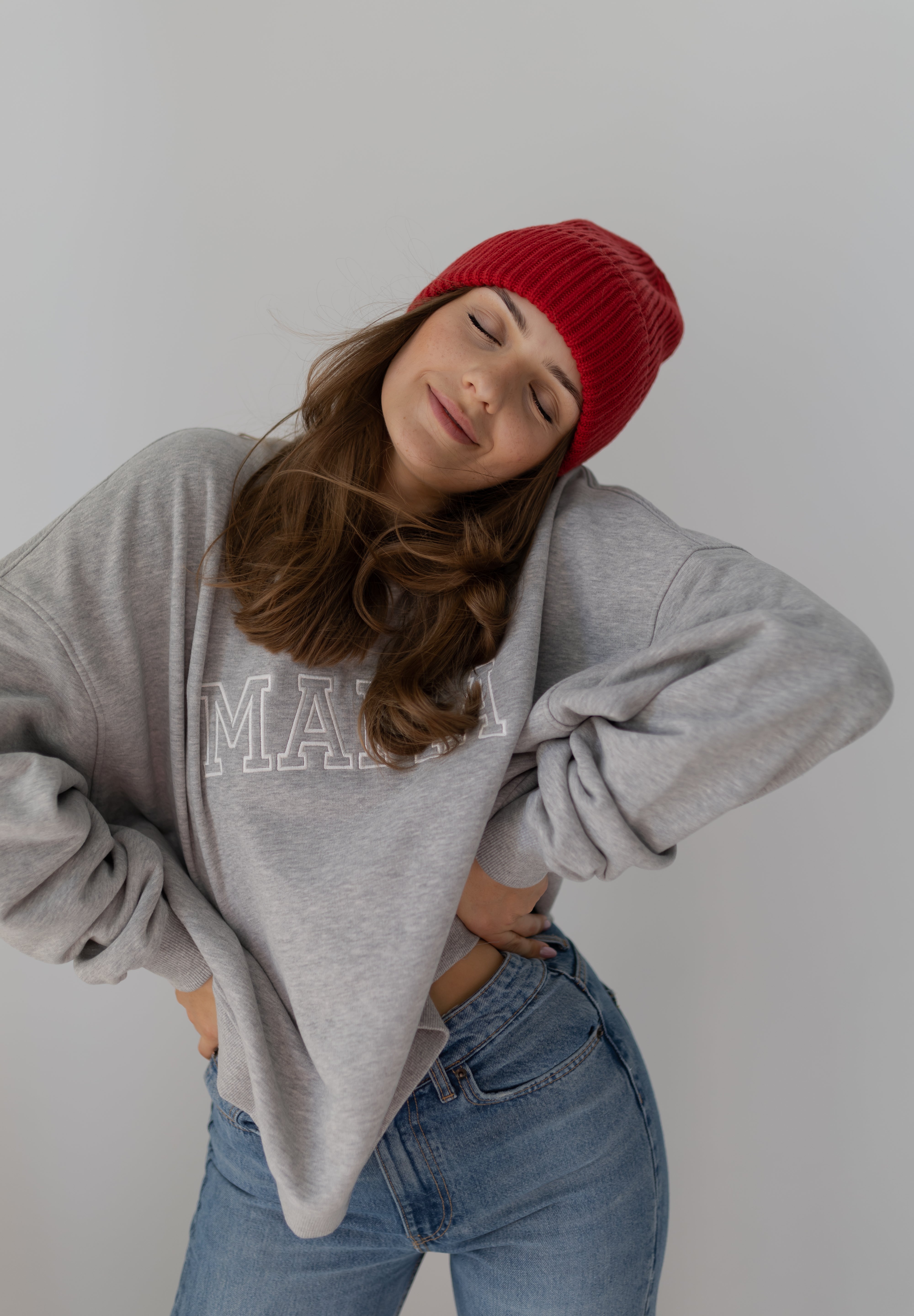 Tilia - czapka z wełny merino Red