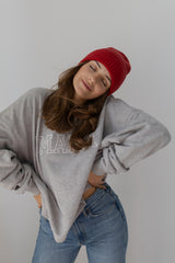 Tilia - czapka z wełny merino Red