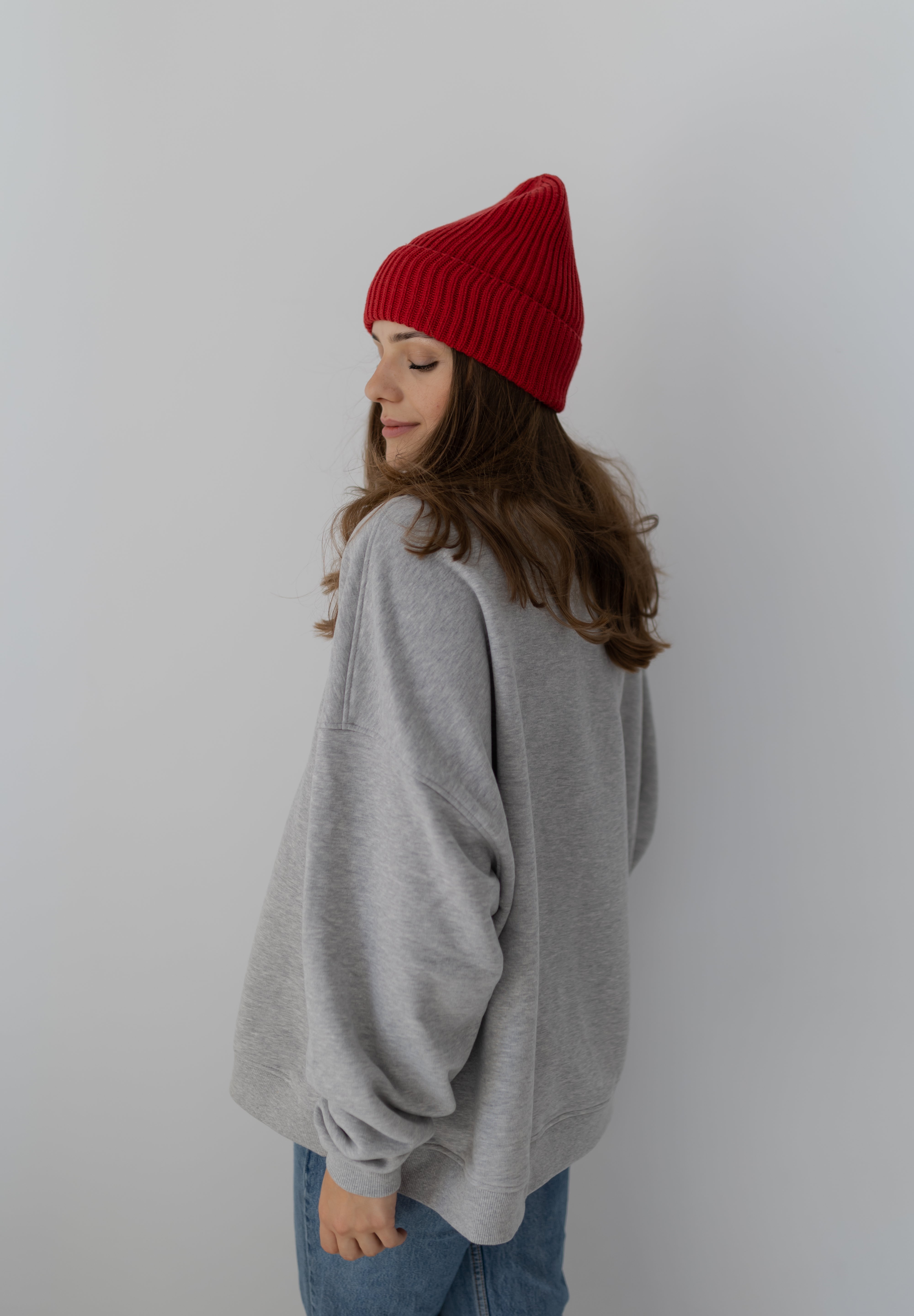 Tilia - czapka z wełny merino Red