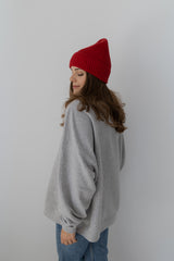 Tilia - czapka z wełny merino Red