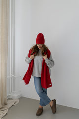 Szal Salvia z wełny merino Red