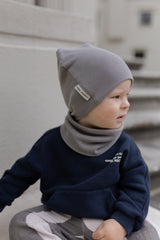 Bawełniana czapka & komin – Ciemny Szary