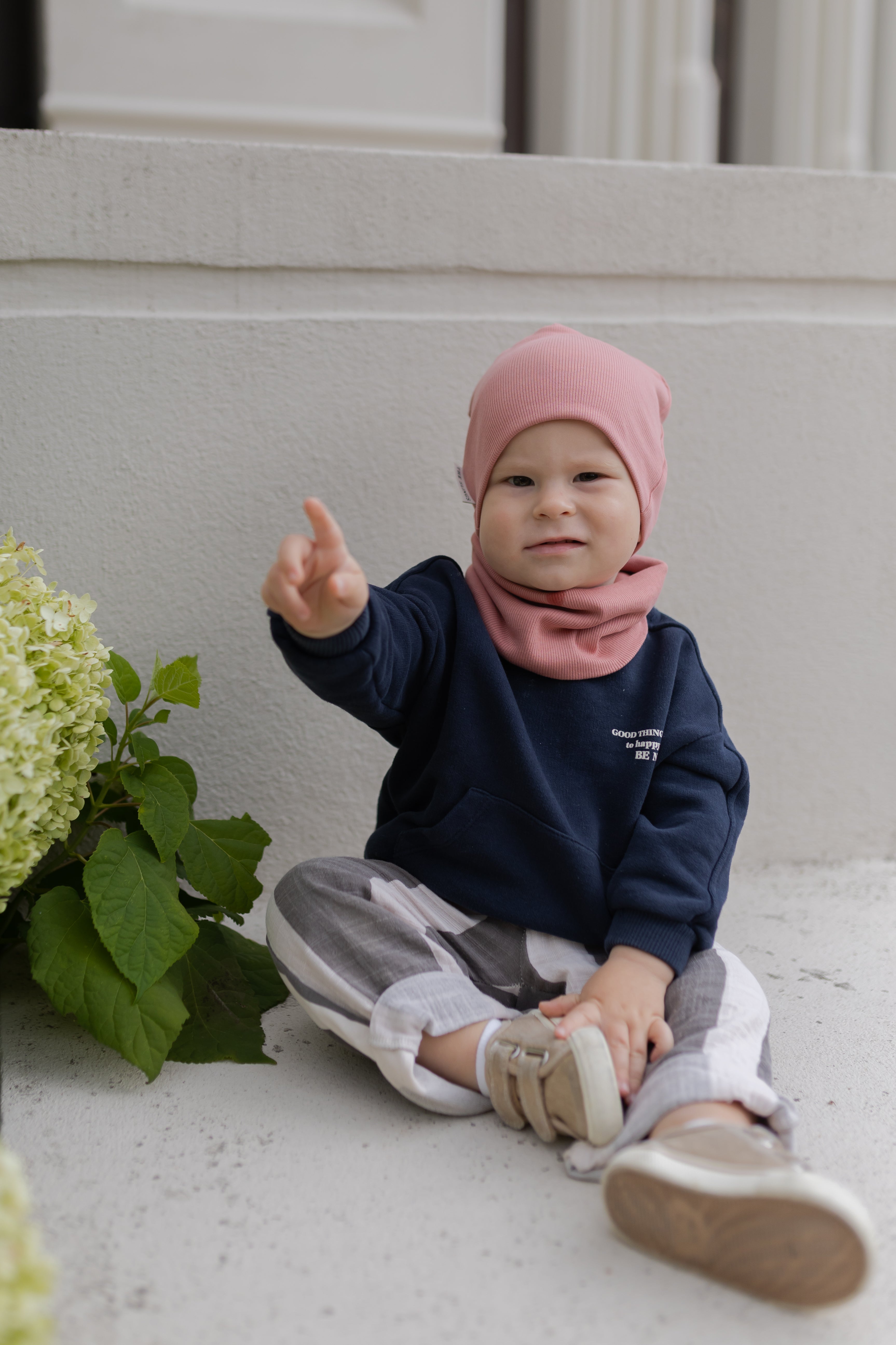 Bawełniana czapka & komin – Rose