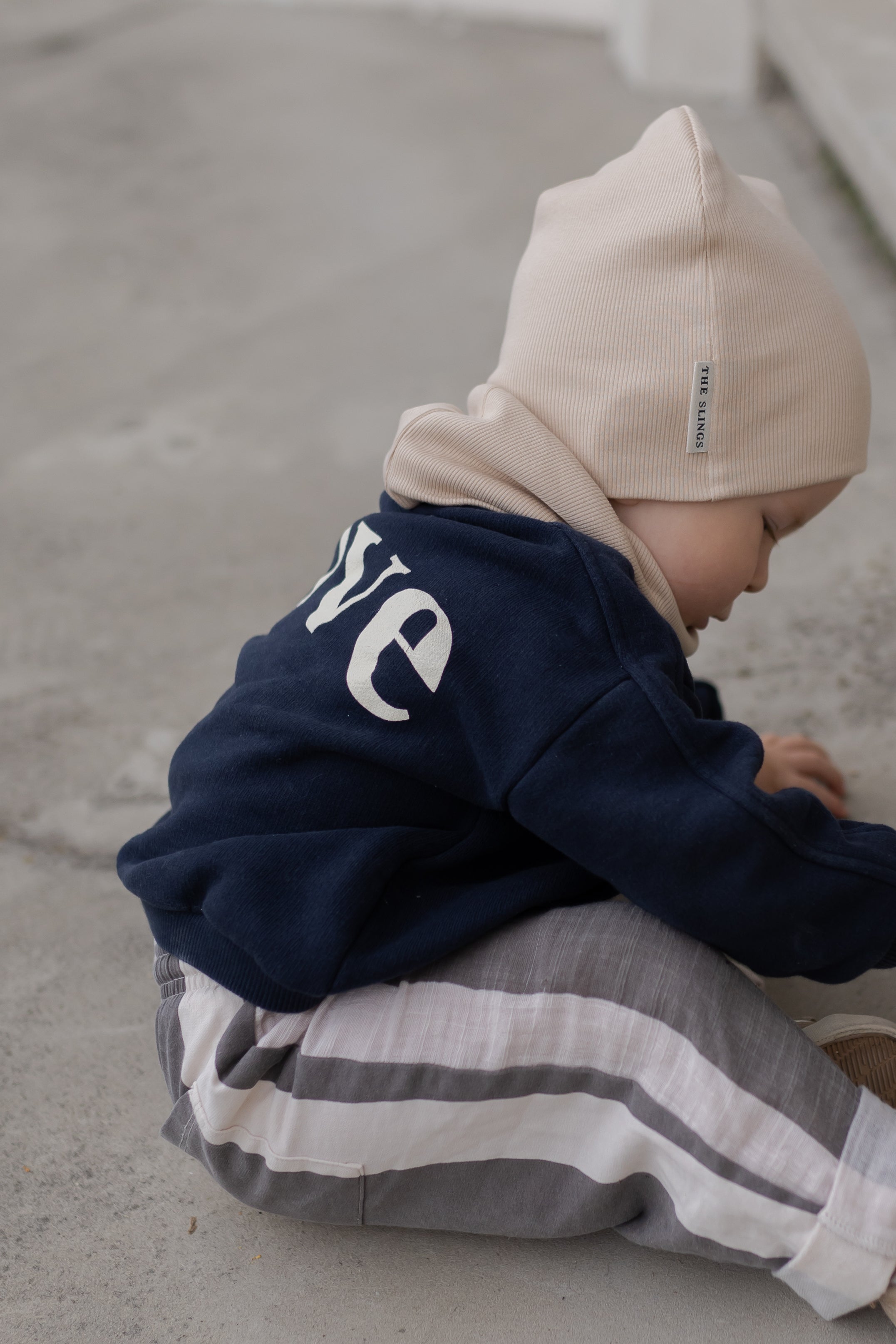 Bawełniana czapka & komin - Biscuit