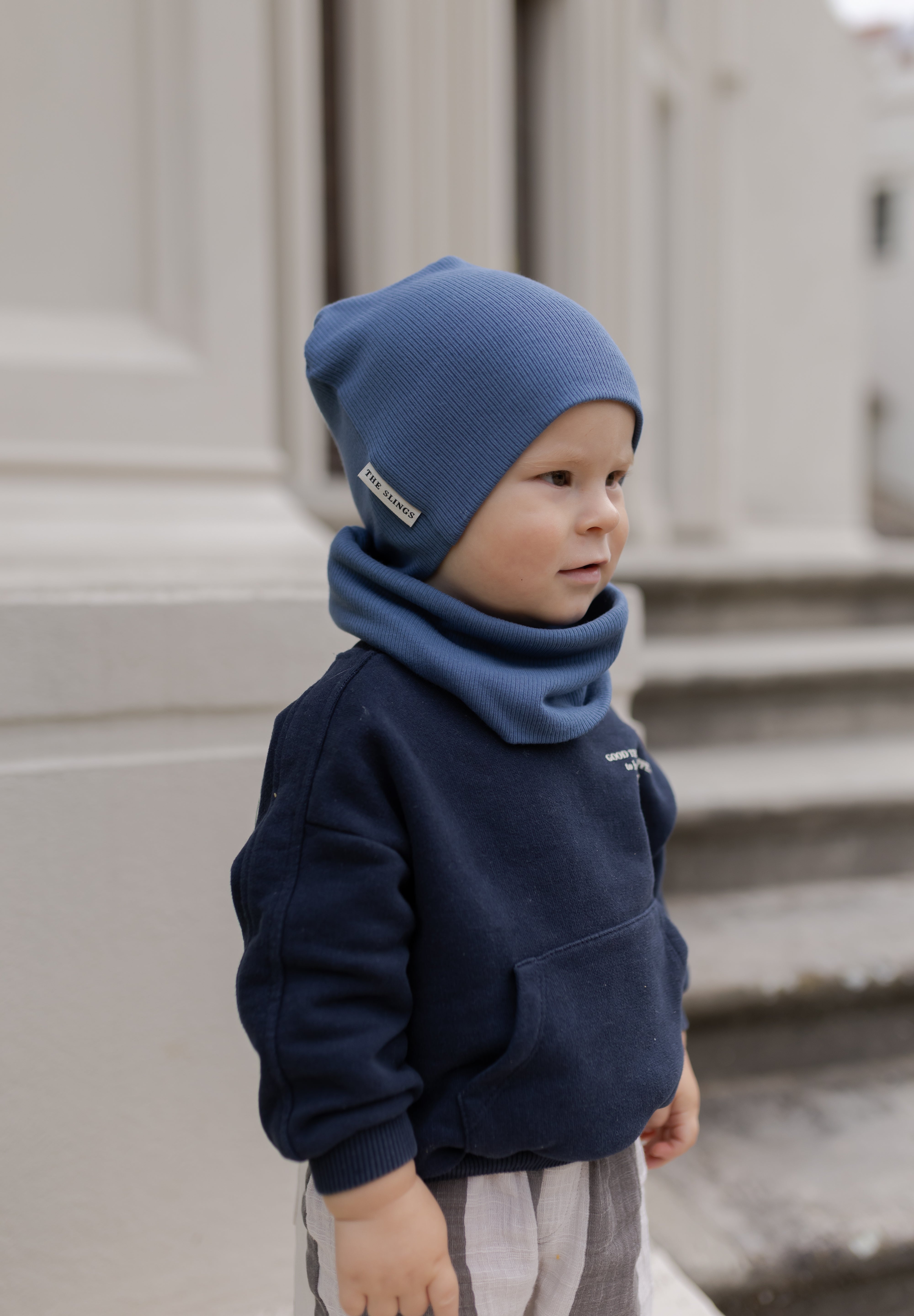 Bawełniana czapka & komin – Denim