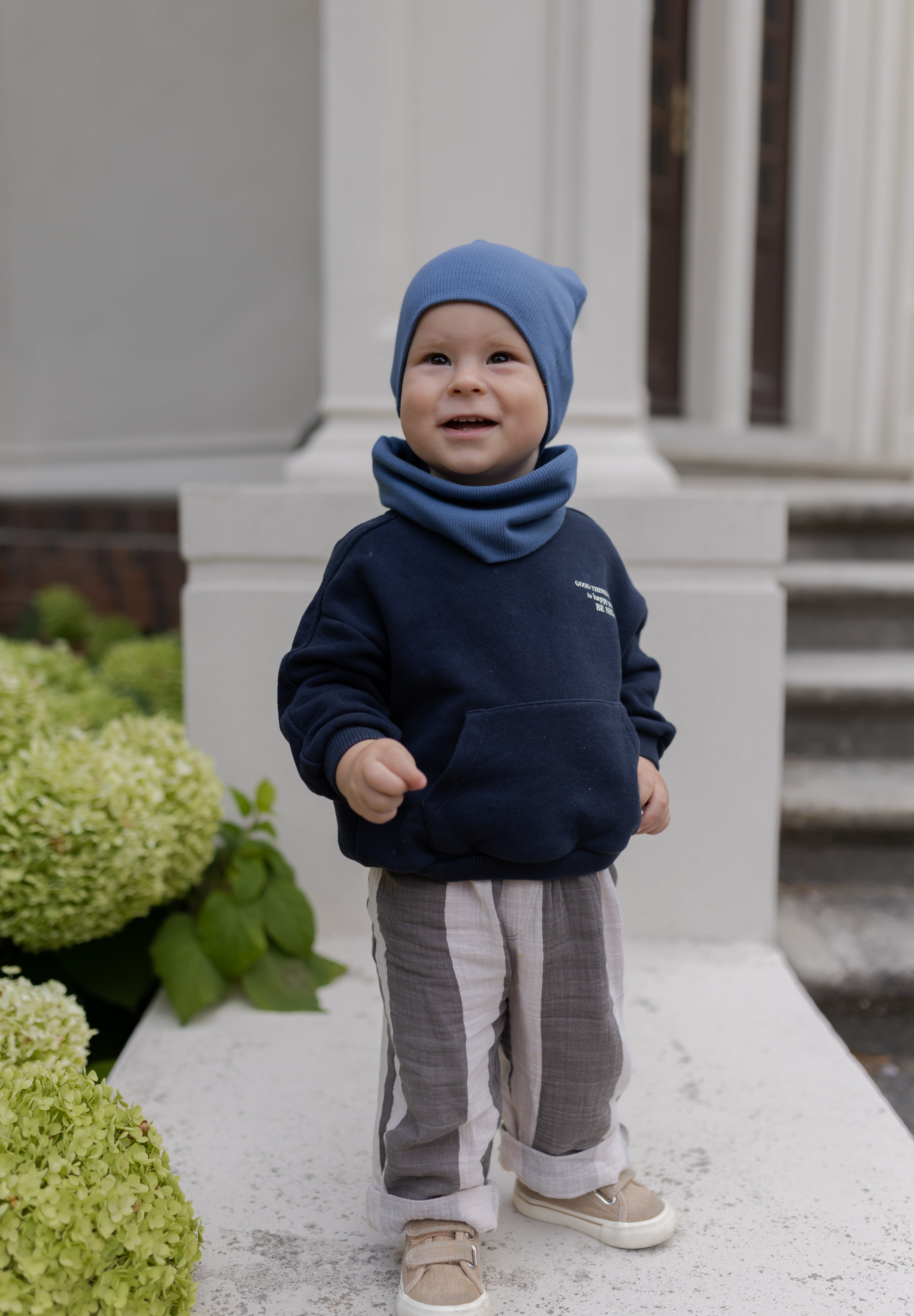 Bawełniana czapka & komin – Denim