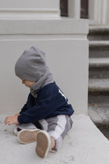 Bawełniana czapka & komin – Ciemny Szary