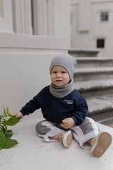 Bawełniana czapka & komin – Ciemny Szary